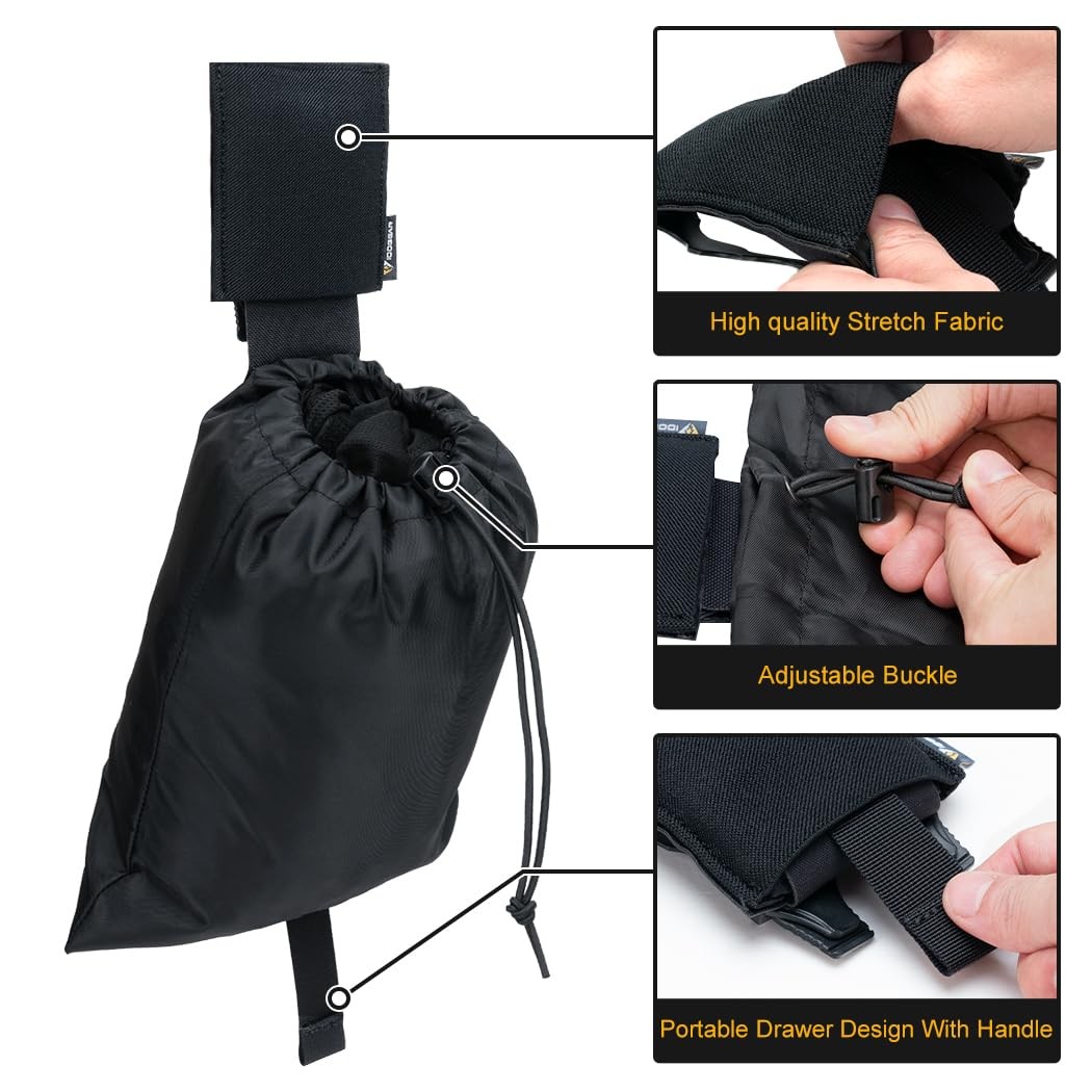 Tactical MOLLE Folding Dump Pouch Utility Tool Pouch Roll Up Quick-Release Ma...