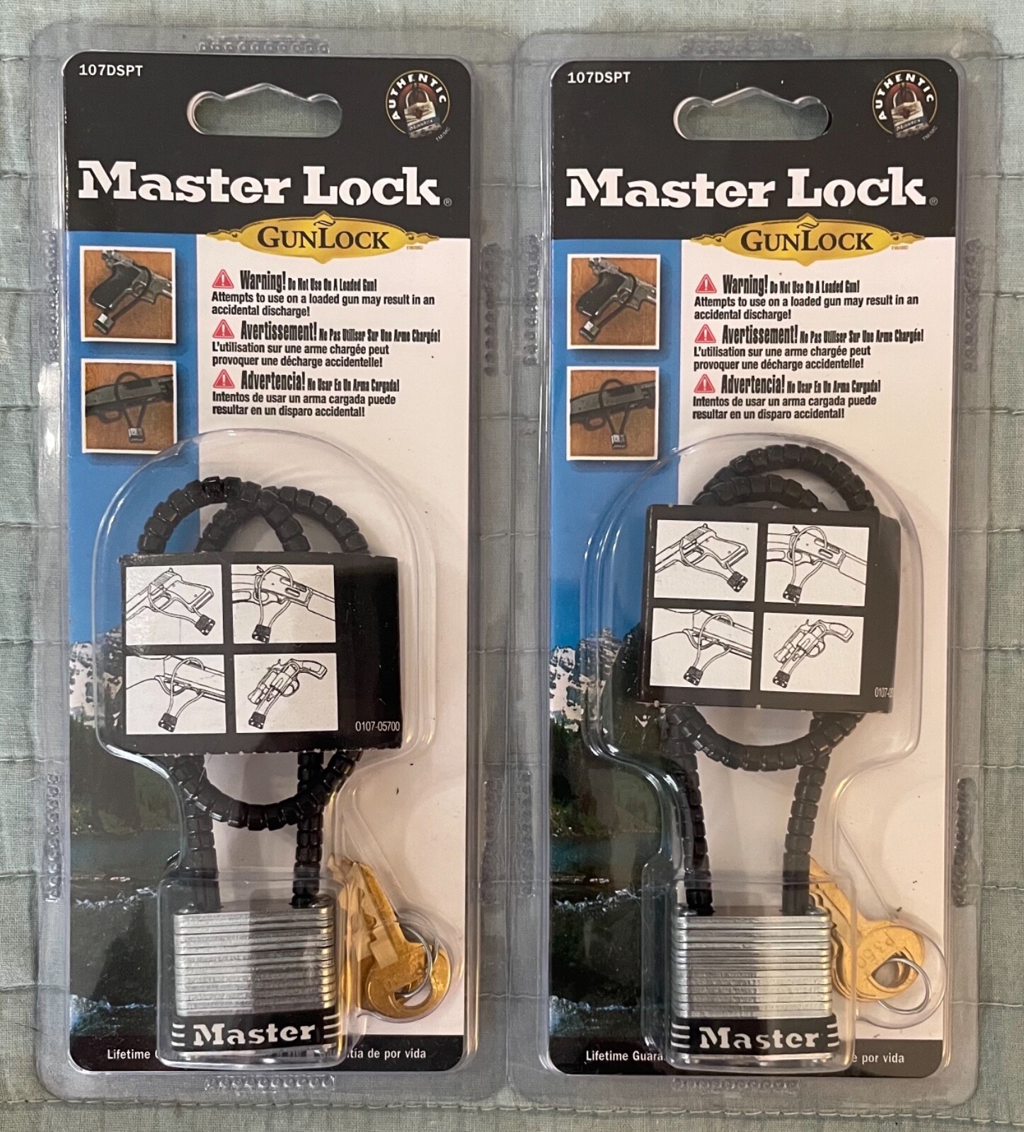 Master Lock (Lot of 2) - Braided Stainless Steel Cable Gun Locks