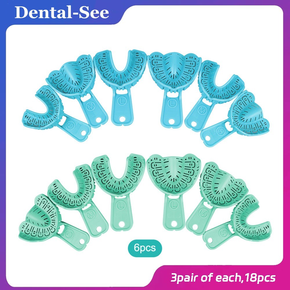 18Pc Dental implant Tray U L plastic tray disposable impression trays S/M/L