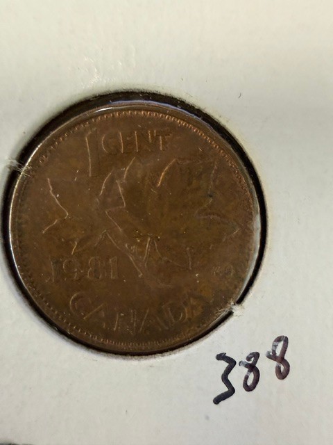 1981 Canadian One Cent Elizabeth II Coin!  388