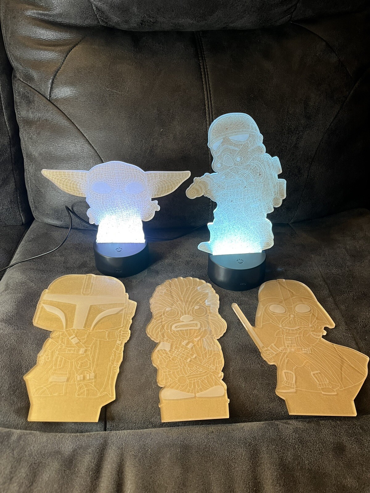 Lot Of 2 Star Wars Night Light for Kids 5 Patterns & 16 Color Change Decor Lamp