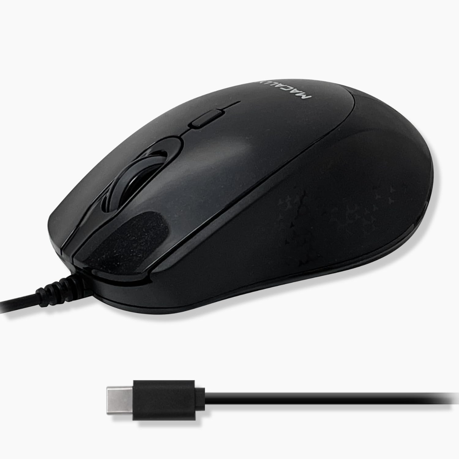 Macally USB C Mouse Wired - Precise, Comfortable, and Quiet - Type C Mouse for M