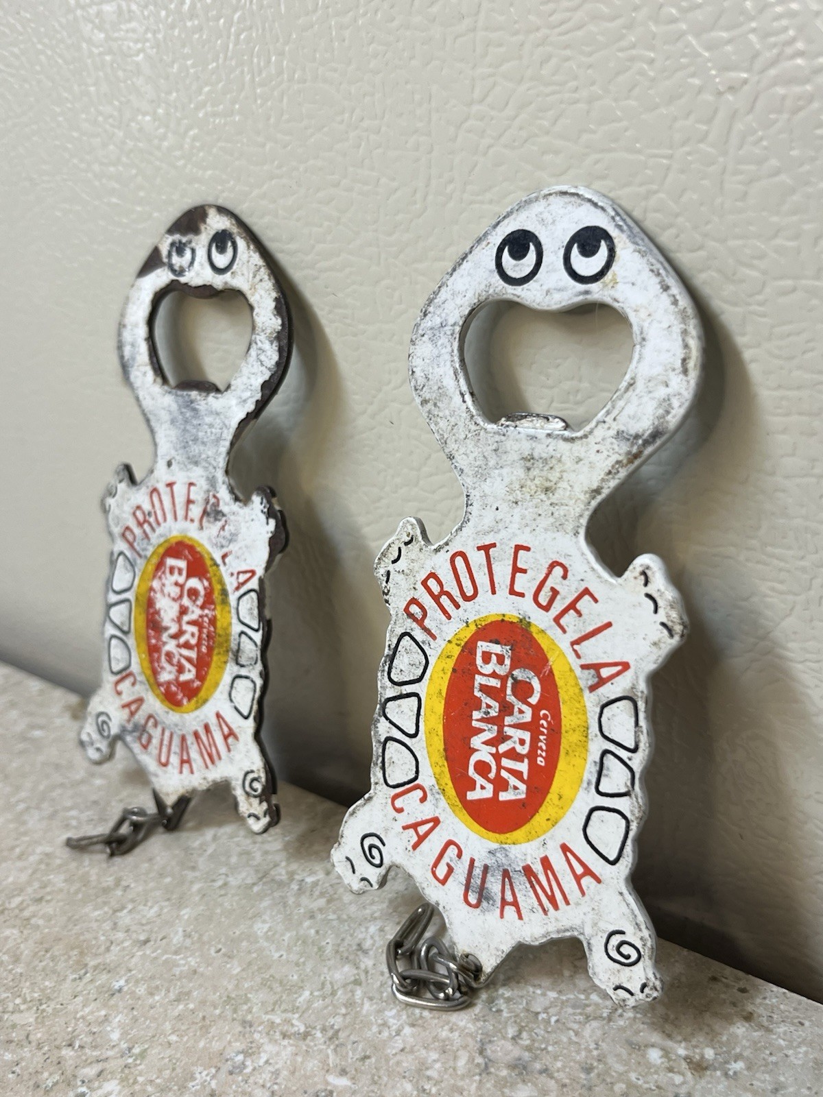 Vintage Carta Blanca Turtle Design Beer Bottle Openers Lot of 2 Collectible