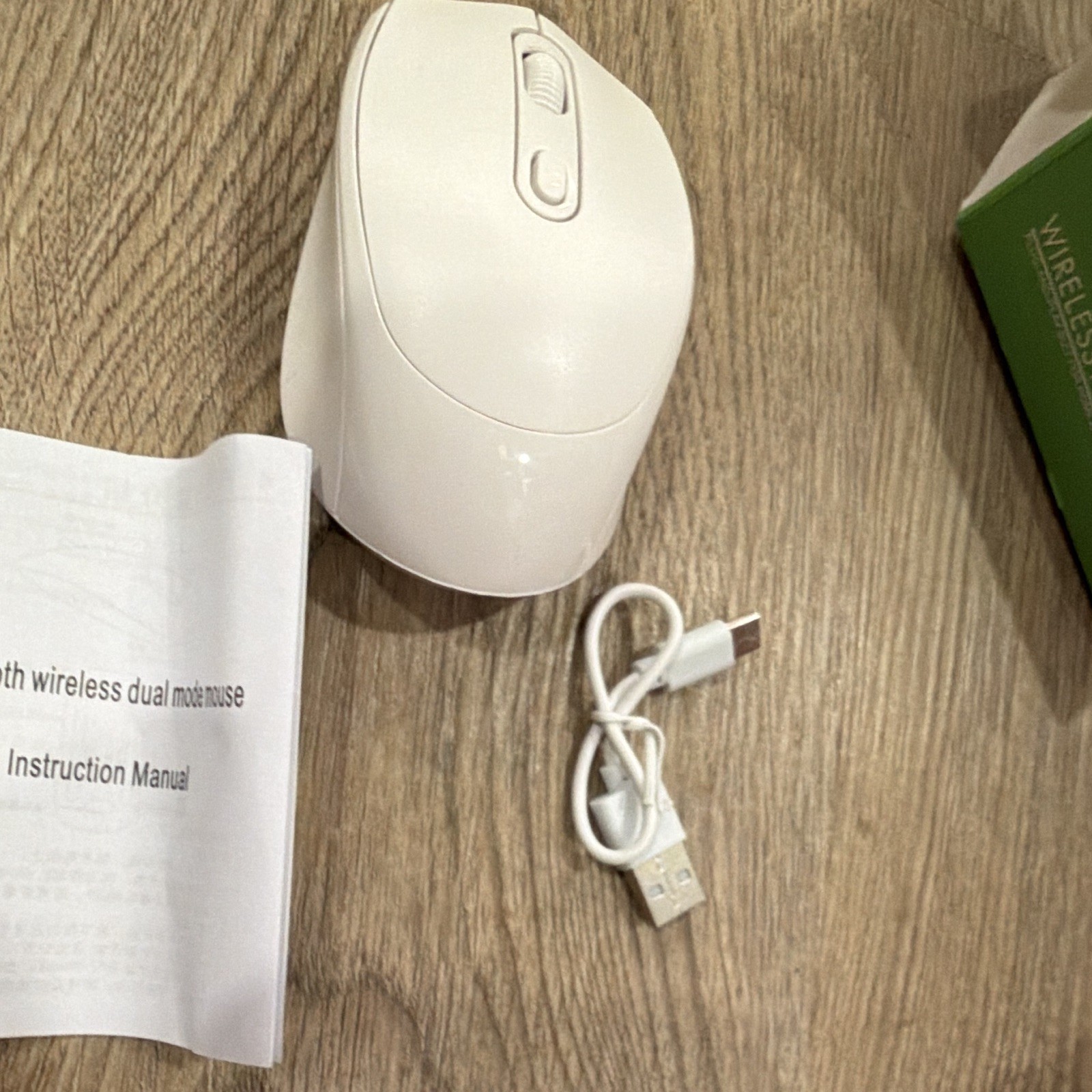 Rechargeable Wireless Bluetooth Optical Mouse 1600 DPI 3-Button White