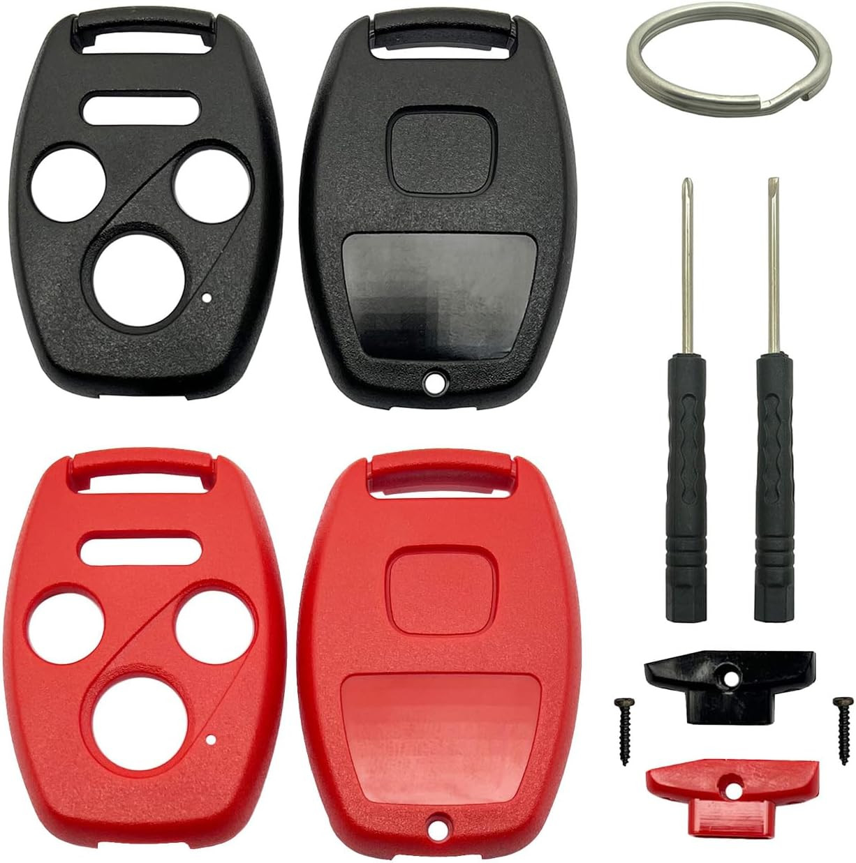 (2-Pack) 4-Button Key Fob Shell Case for Honda Accord, Civic, Pilot, CR-V