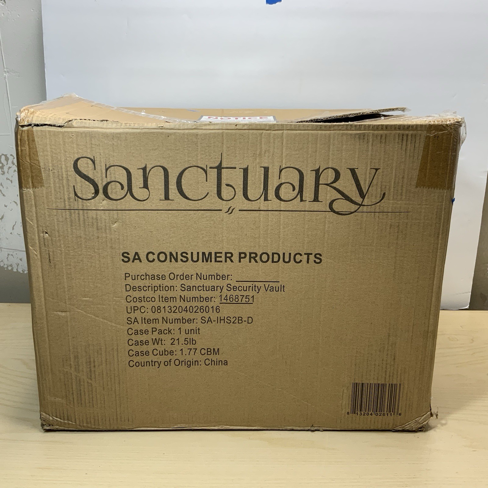 Sanctuary Biometric Security Safe SA-IHS2B-D 100 Fingerprints CA DOJ Approved