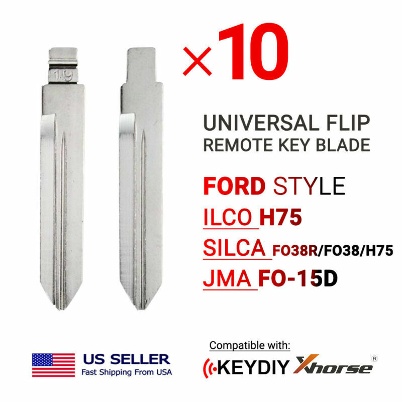 10x New Uncut Universal Flip Remote Key Blade Ford Type H75 FO38R/FO38/H75 FO15D