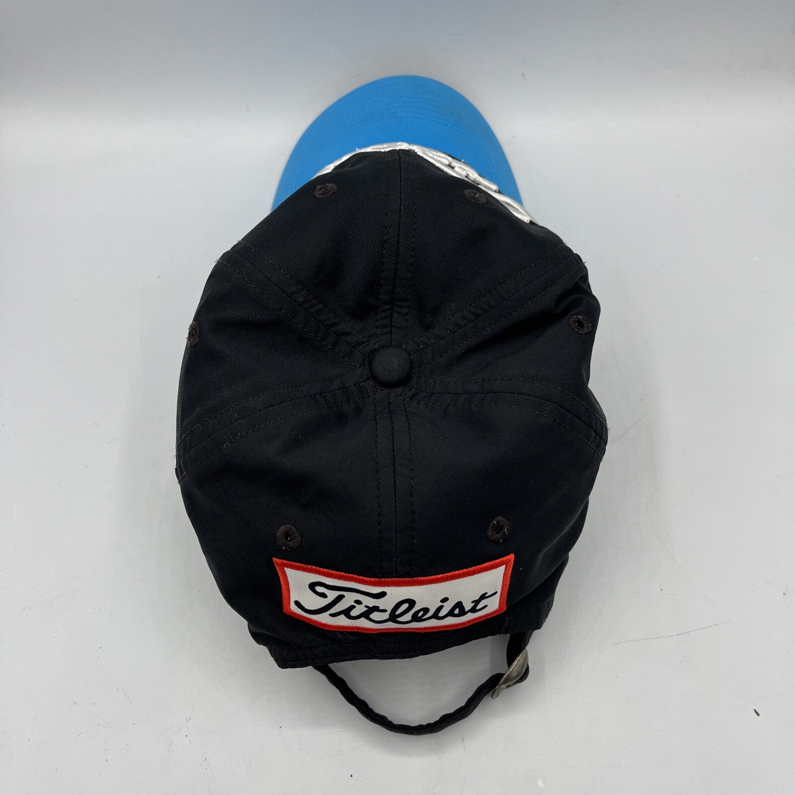Titleist Pro V1 Footjoy Adjustable Strapback Golf Hat Black Blue