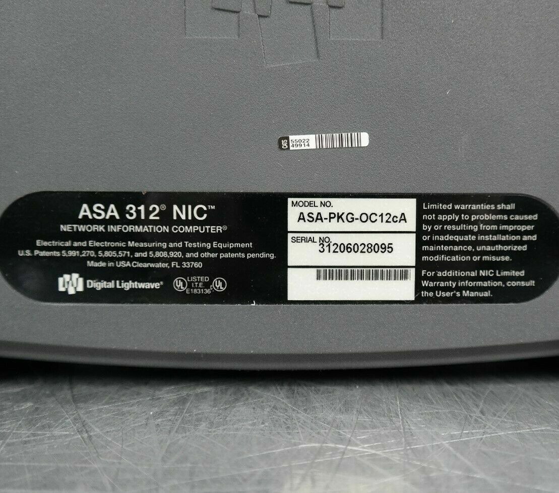 DIGITAL LIGHTWAVE ASA-PKG-OC12cA Sonet Network Information Computer Analyzer