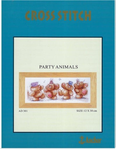 Anchor Cross Stitch Chart AD301 PARTY ANIMALS