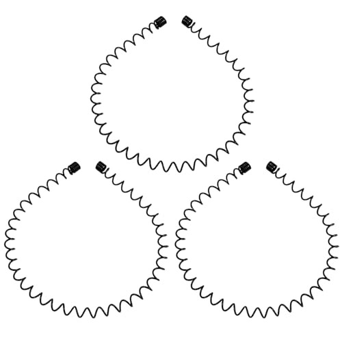 Mens Metal Headband, Unisex Black Hair Bands, Stylish Design Metal I-New 3pcs
