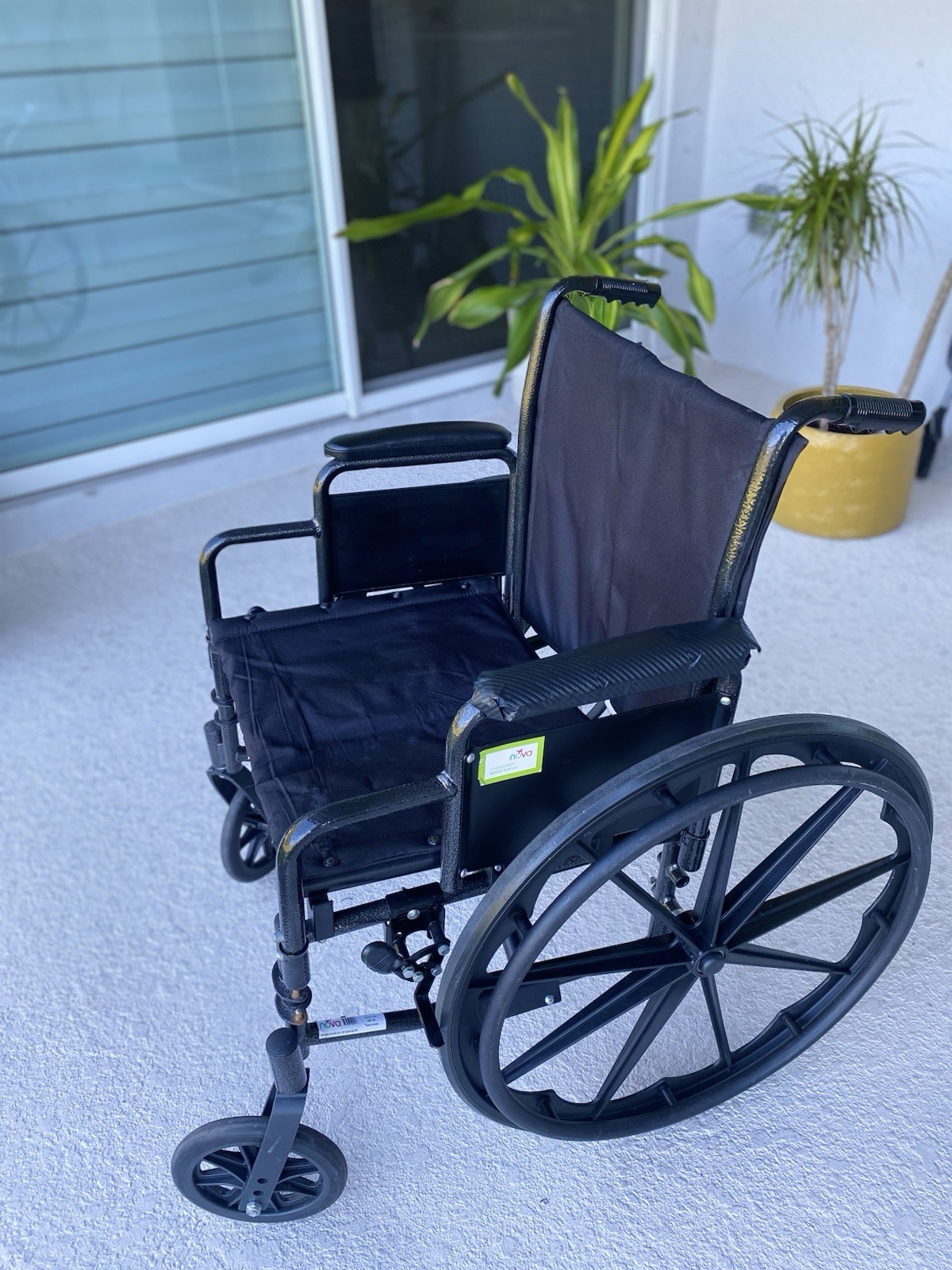 NOVA 20" Steel Wheelchair w/Detachable Desk Arms & Swing Away Footrests