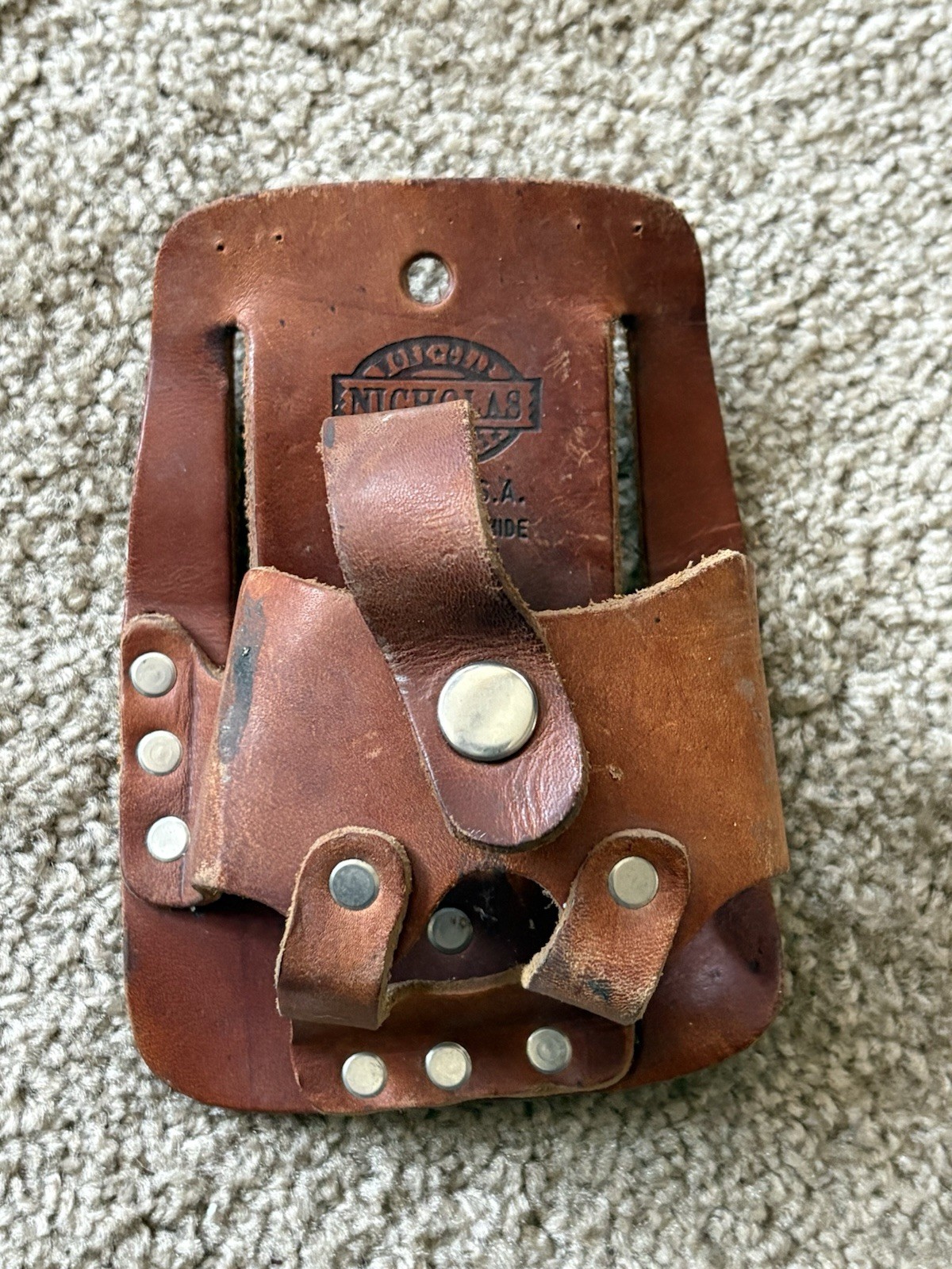 Nicholas Top Grain Cowhide No.464 Leather 25' Tape Measure Holder Brown Preowned