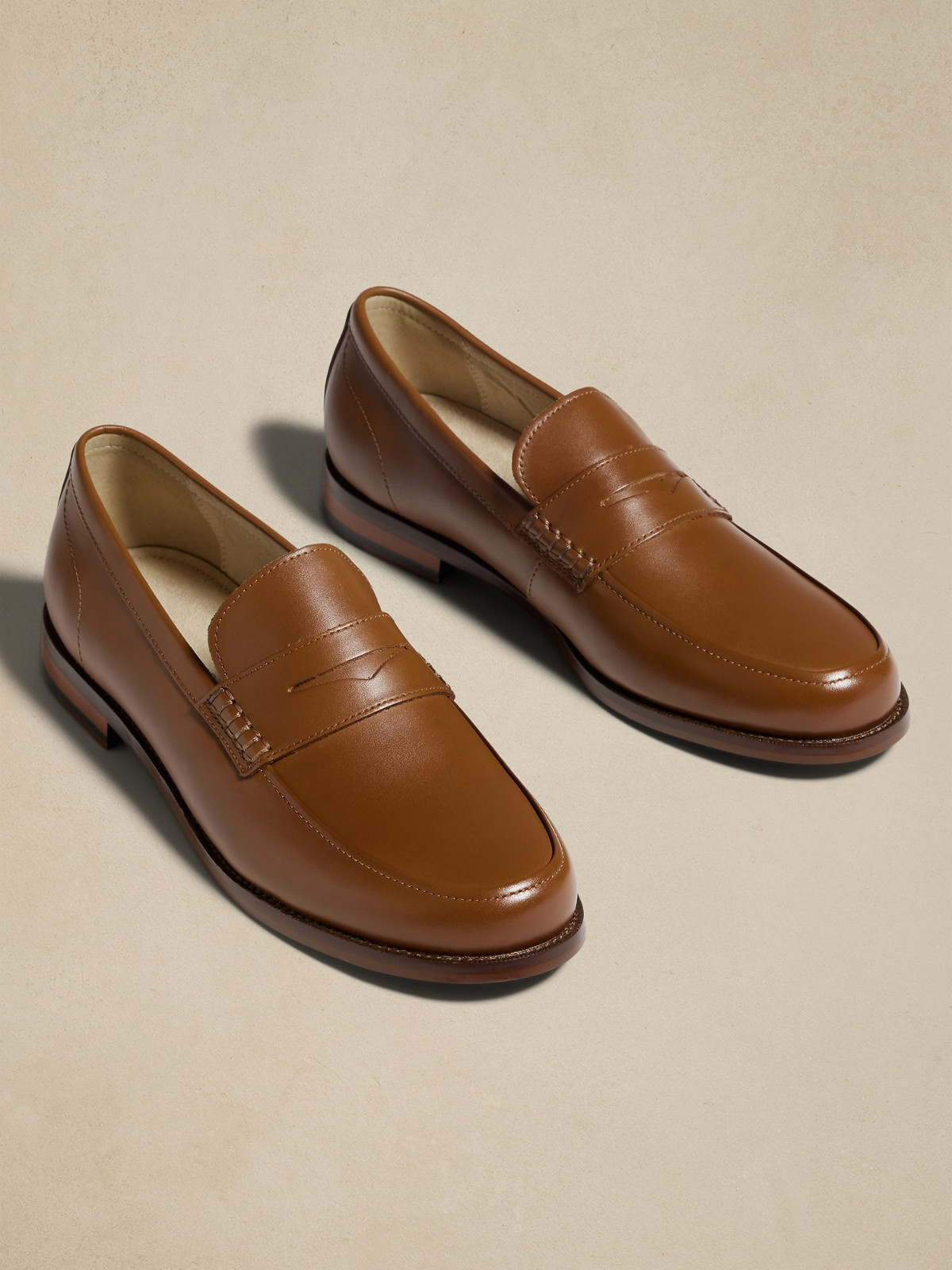 Banana Republic Factory Men's Leather Penny Loafer Durable Smart Casual NEW!!!!