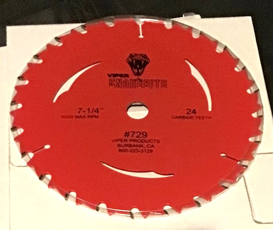 3 New 7-1/4” Viper Snakebite 24 Carbide Teeth Circular Saw Blades *Free Shipping