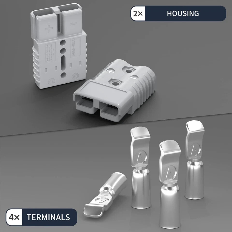 Conector Rapido 175Amp Para Bateria 12V Kit Conector Para Remolque 2 Piezas