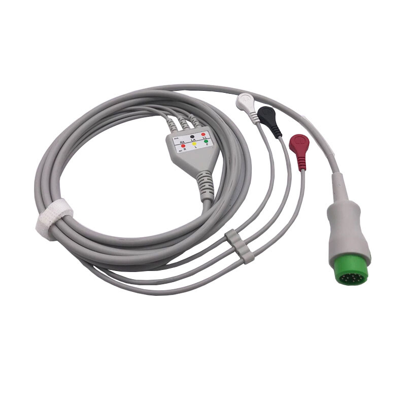 For Mindray monitor PM7000/8000/9000/T5 series ECG lead wire 12-pin 3-lead