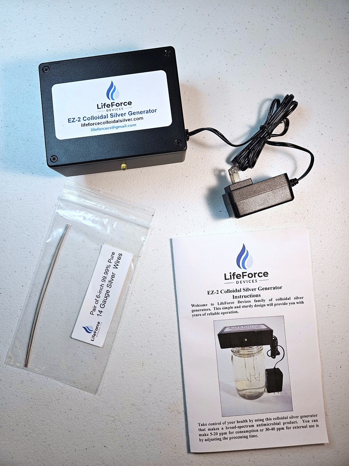 Compact EZ-2 Basic Colloidal Silver Generator Package by LifeForce Devices