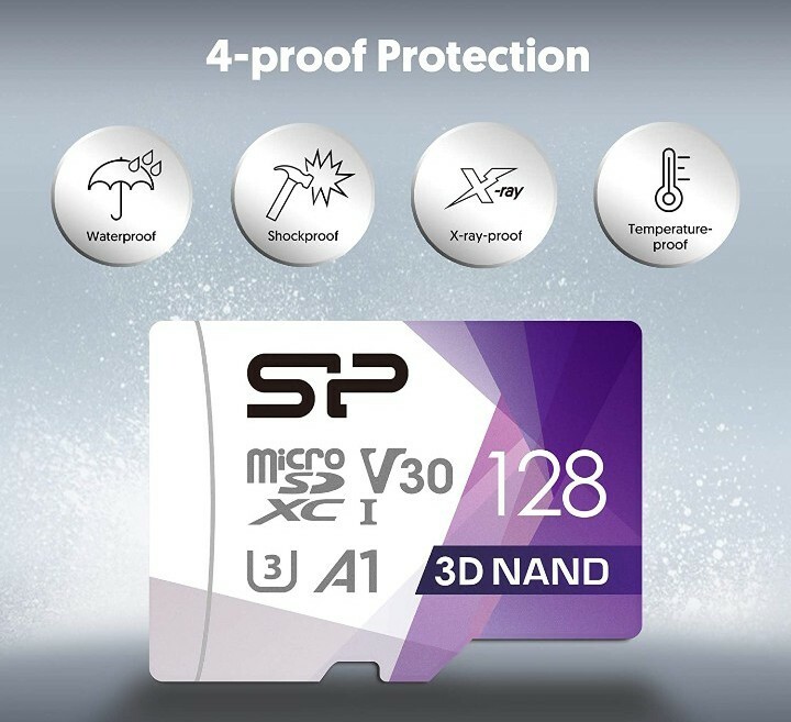 Silicon Power 128GB Micro SD Card U3 SDXC microsdxc High Speed MicroSD Memory SD