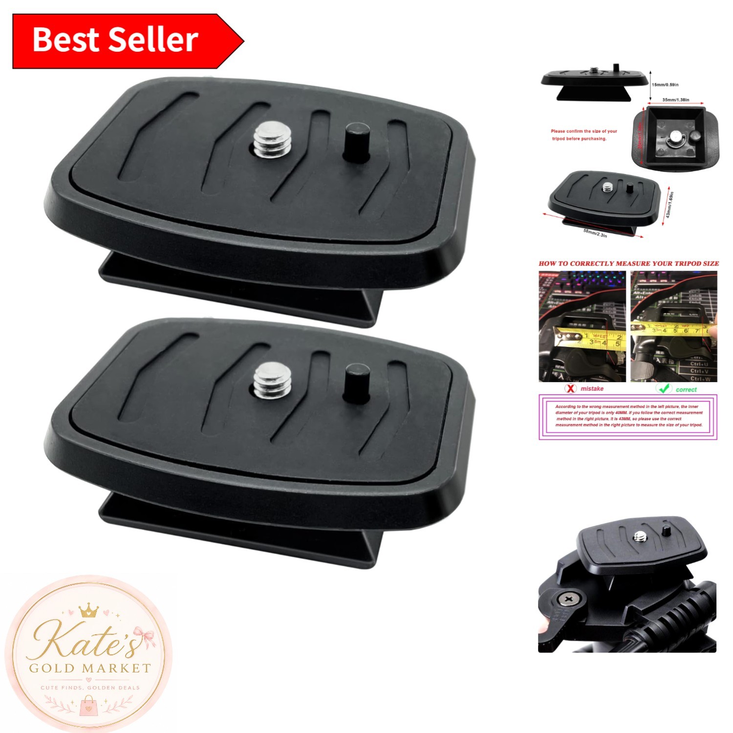 35mm QR Camera Tripod Mount Adapter Compatible with Slik & Sunpak