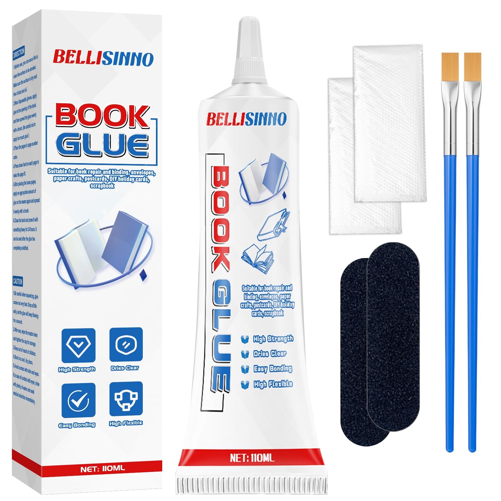 Book Glue, Clear Book Binding Glue, Multipurpose Adhesive for Book Repair and...