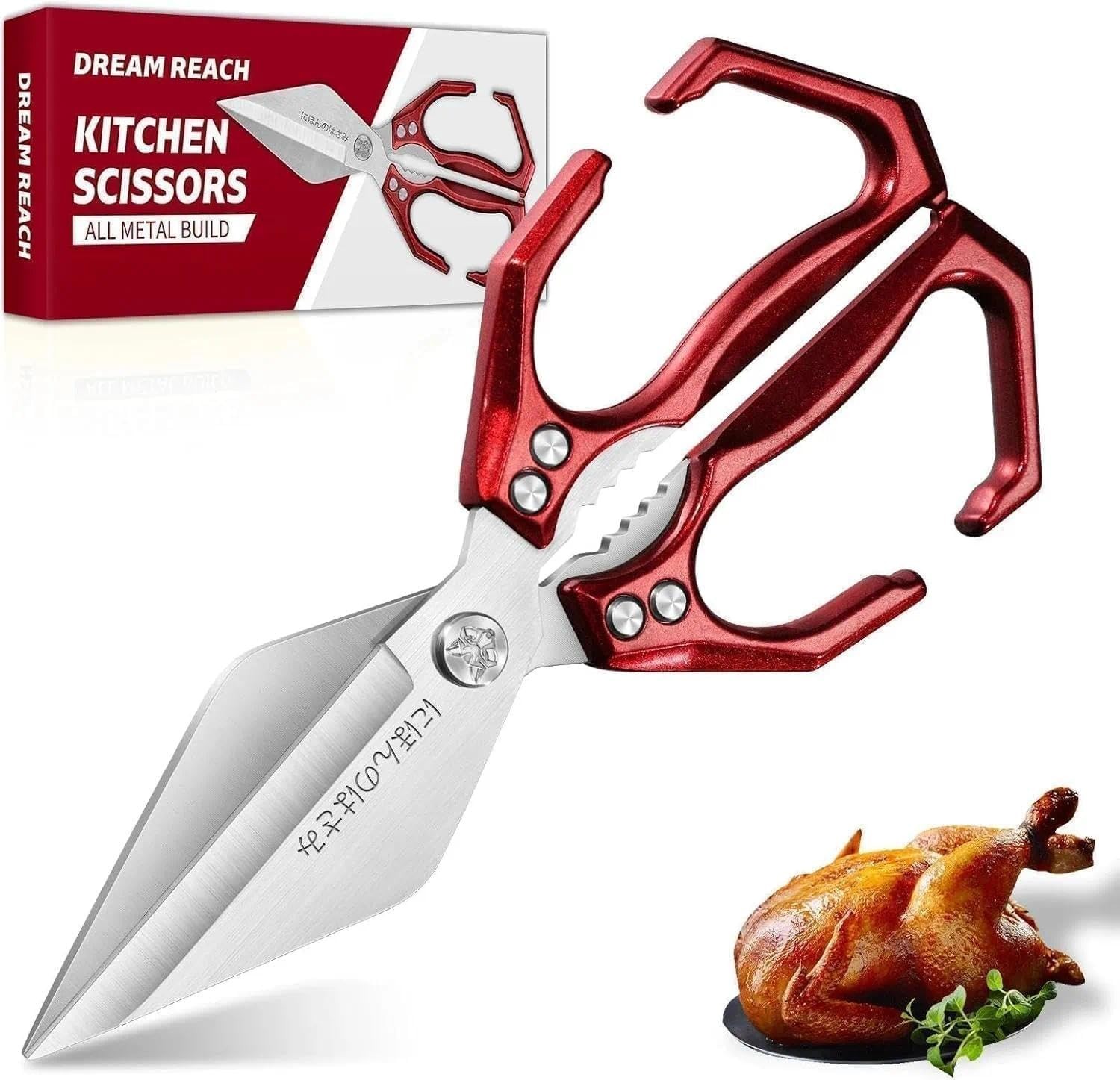Poultry Shears - Heavy Duty Kitchen Scissors for Food with Ergonomic Handle,