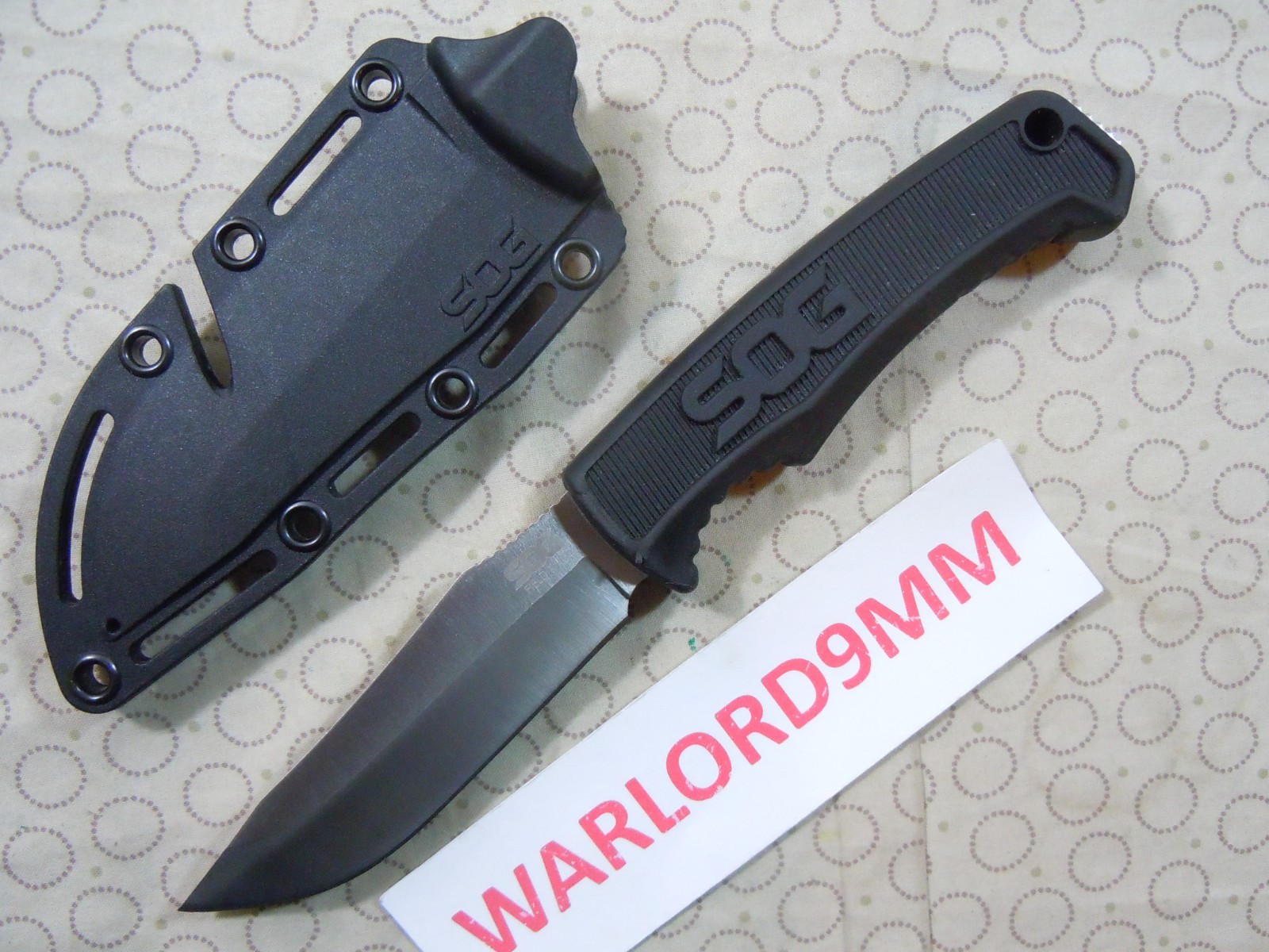SOG FIELD KNIFE FIXED BLADE KNIFE + KYDEX SHEATH.