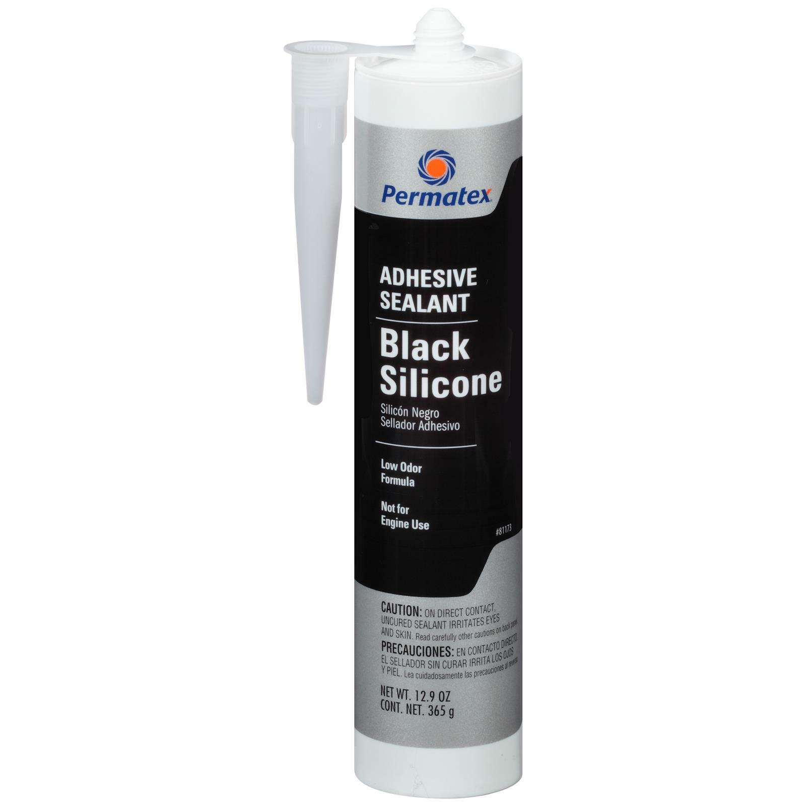 Permatex Black Silicone Adhesive Sealant Black RTV Indoor Outdoor -75F to 450F