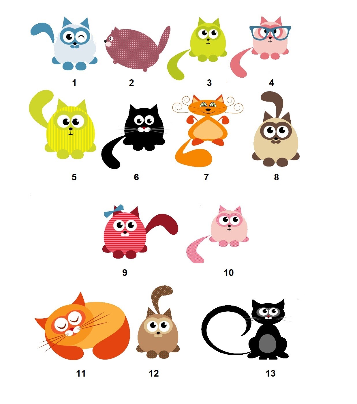 Personalized Address Labels Cartoon Cats Kittens (FA 22)