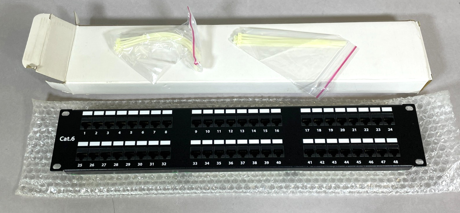 48 Port Cat6 Keystone Rack Mounted Patch Panel