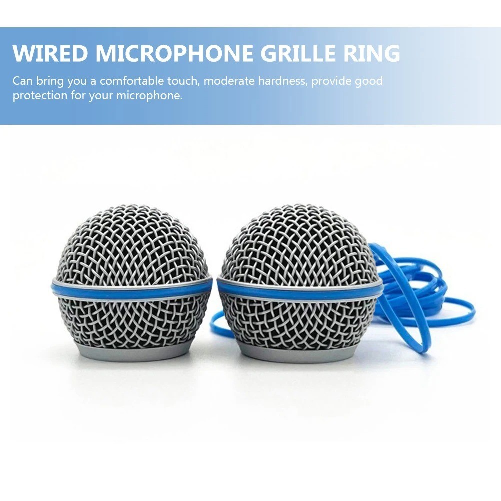 10pcs/ Blue Rubber Ring For Shure BETA58A/87A Microphone Mesh Head