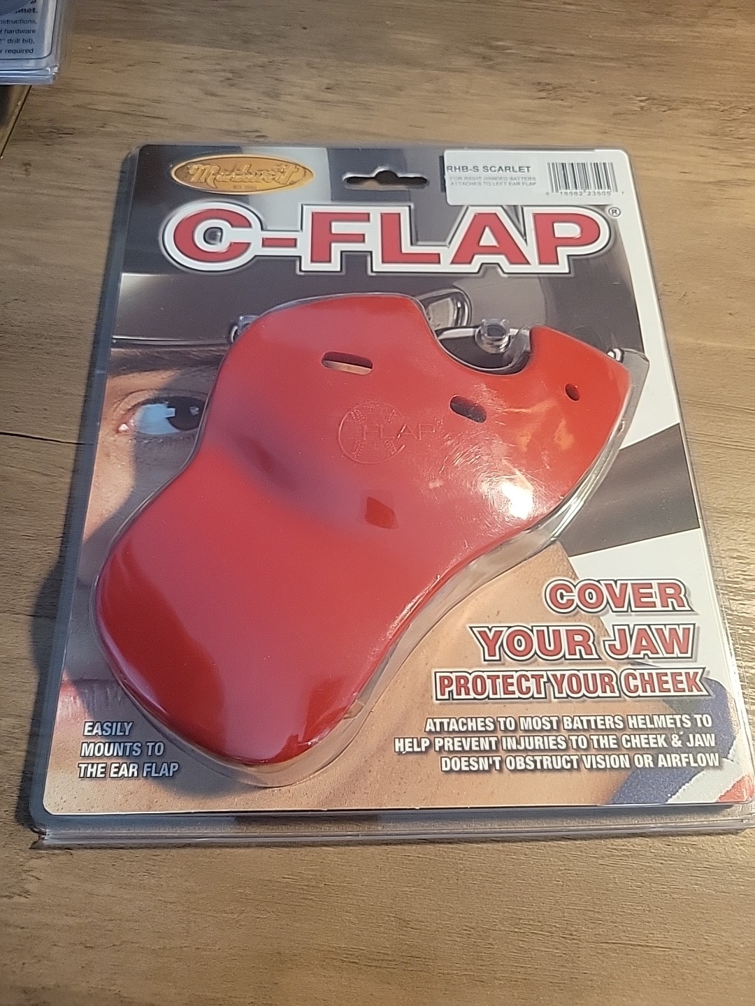 Markwort C-Flap Facial Protection Red One Size Fits Most Right Handed Batters