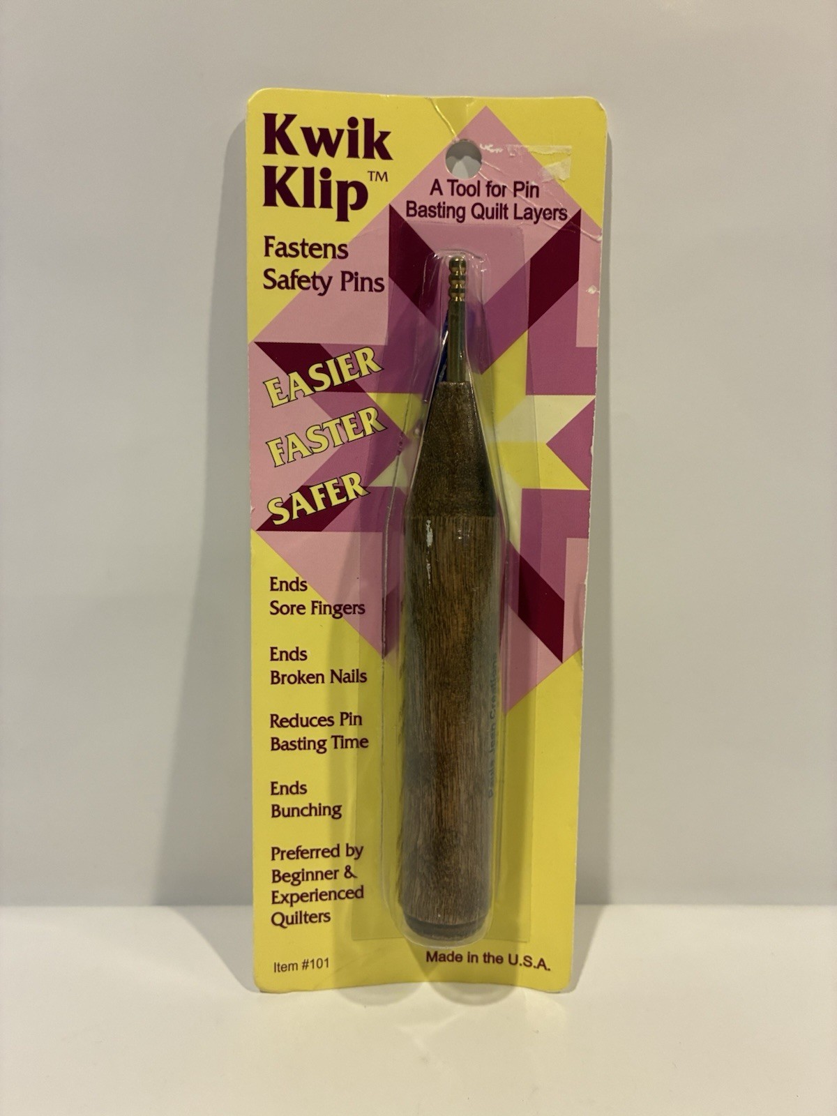 NOS Kwik Klip Quilt Basting Tool #101 Paula Jean Creations Sealed Made USA