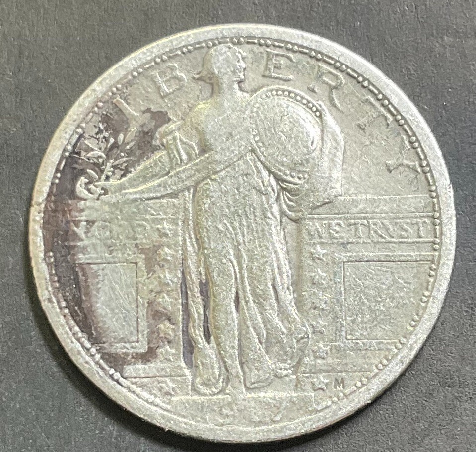 1917-P Standing Liberty Quarter Type 1 Nice Original 90% Silver Tough Date i507