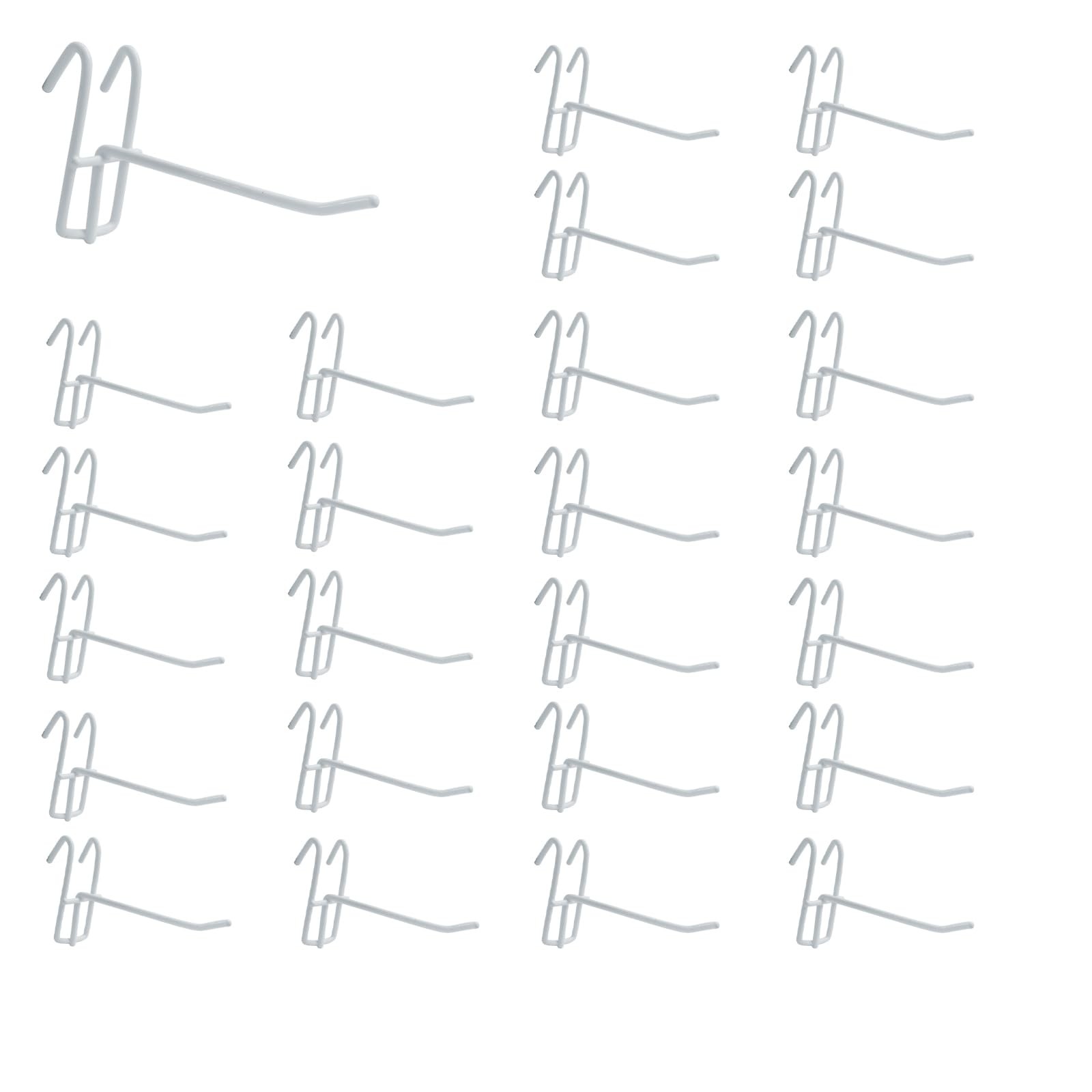OSVJE Grid Wall Hooks, White, 4 inch, 25 Pcs