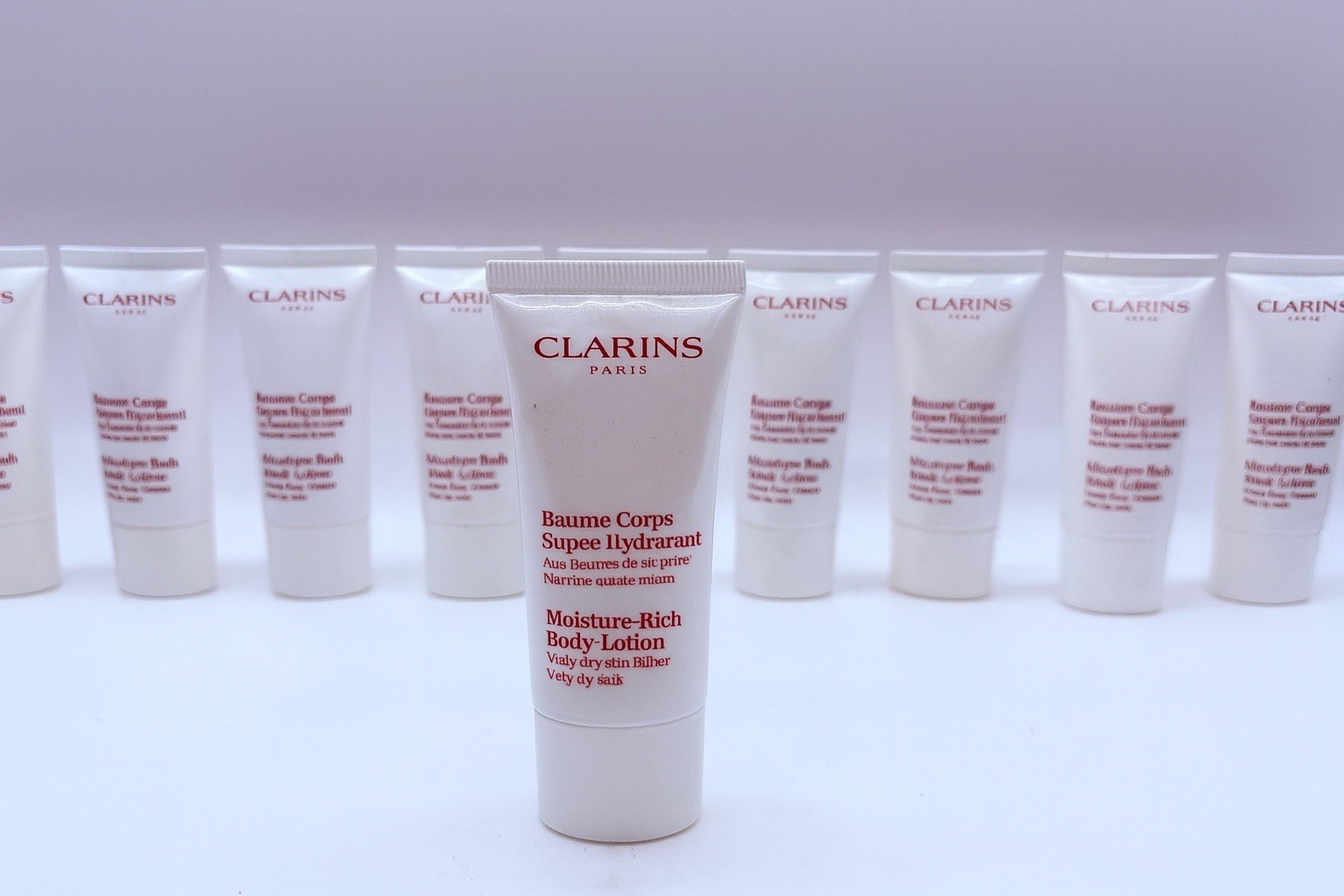 Lot Of 10 Clarins Moisture Rich Body Lotion With Shea Butter .9 Oz Each 30mL