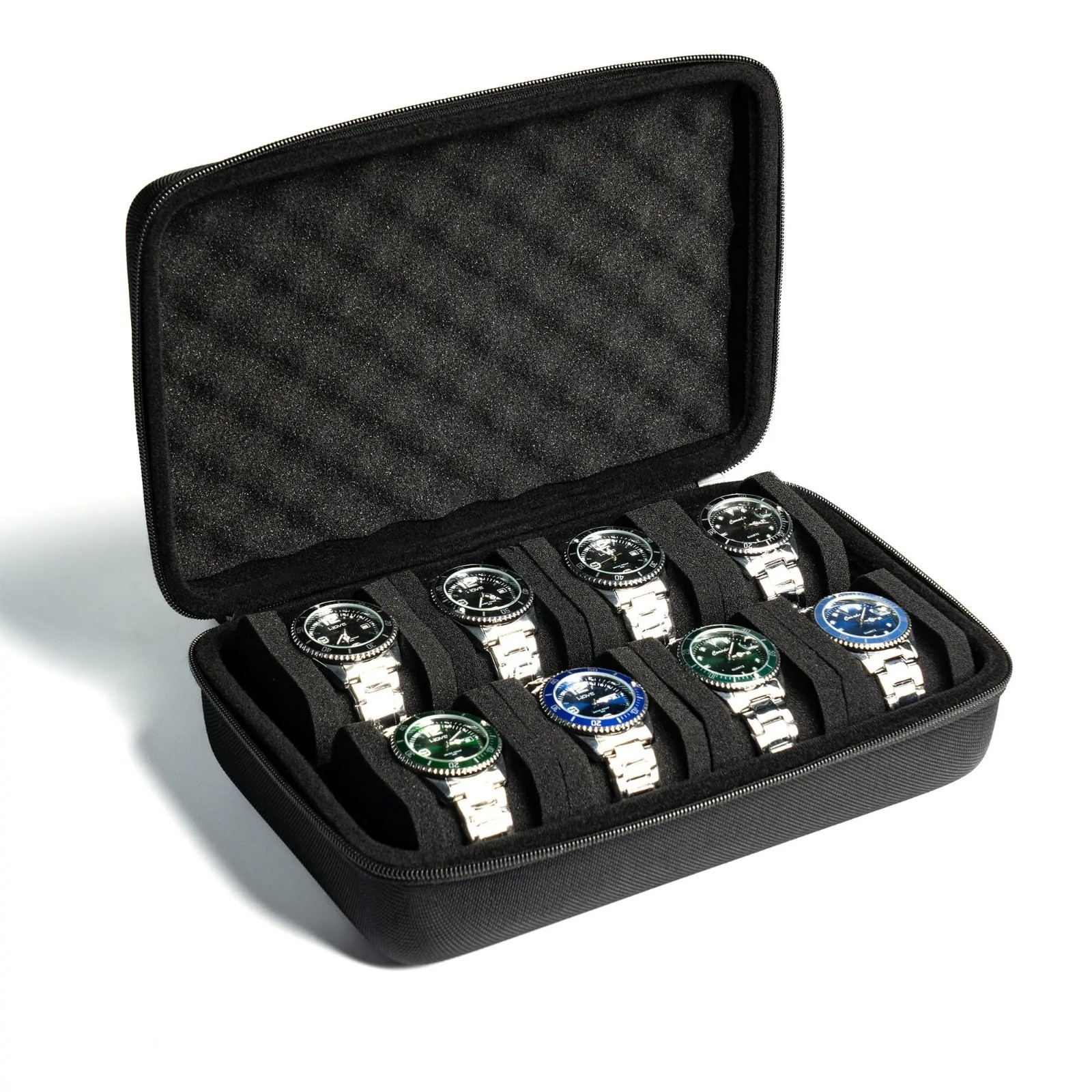 8 Slot Watch Storage Case Hard Shell Travel Organizer for Watches & Smartwatches