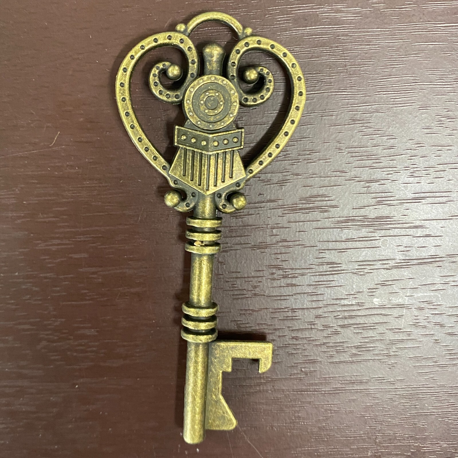 Set of 10 Vintage Key Bottle Opener Train Design Antique Gold Steampunk