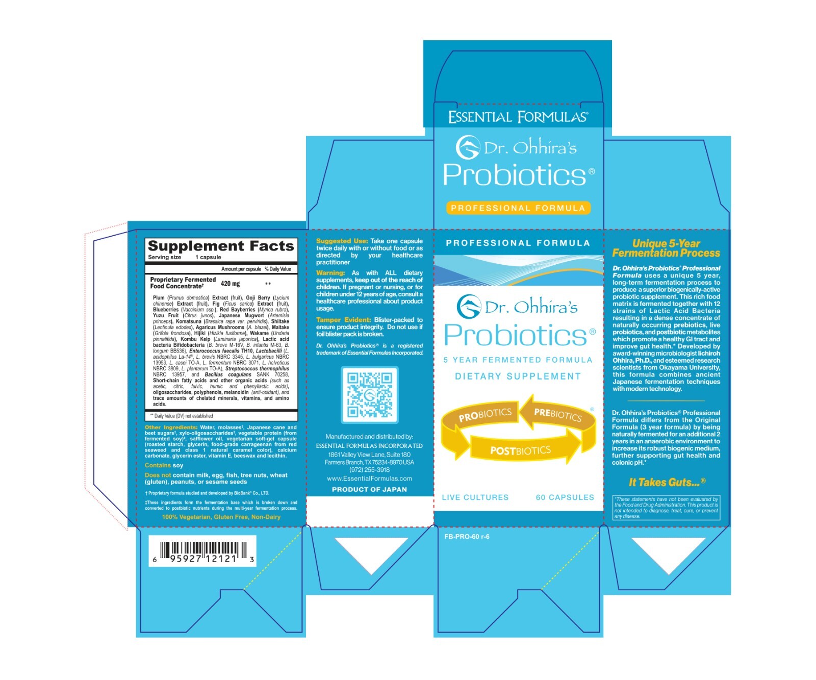 Essential Formuals Dr. Ohhira's Probiotics PROFESSIONAL Formula - 60 Capsules