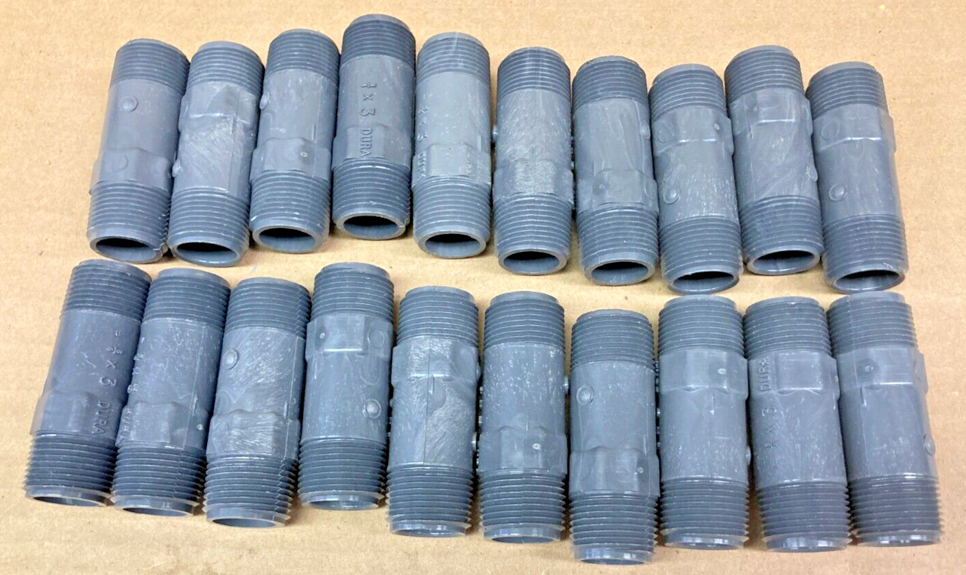 Lot Of 20 ~ 3/4"x3" Threaded Nipple ~ 8205 ~ PVC Pipe Fitting, Schedule 80
