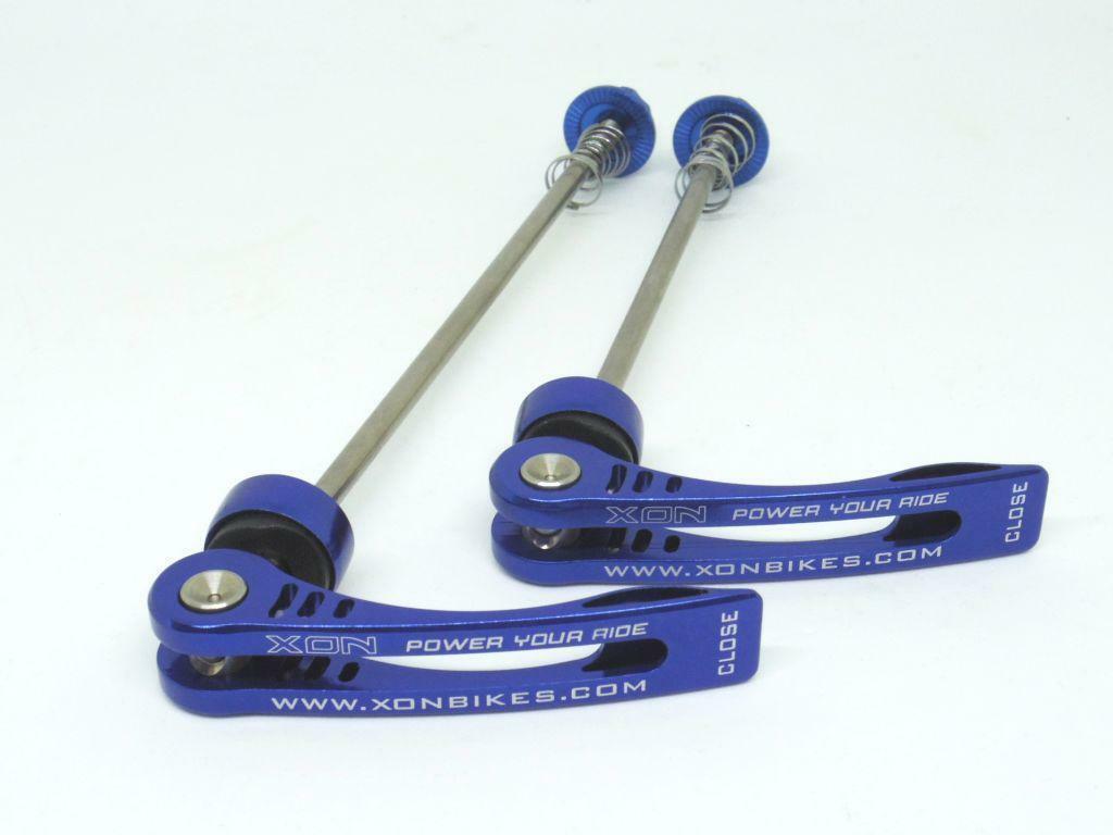 XON Titantium Skewers Quick Release 6061 Alloy T6+Ti axle Front&Rear Blue 64g
