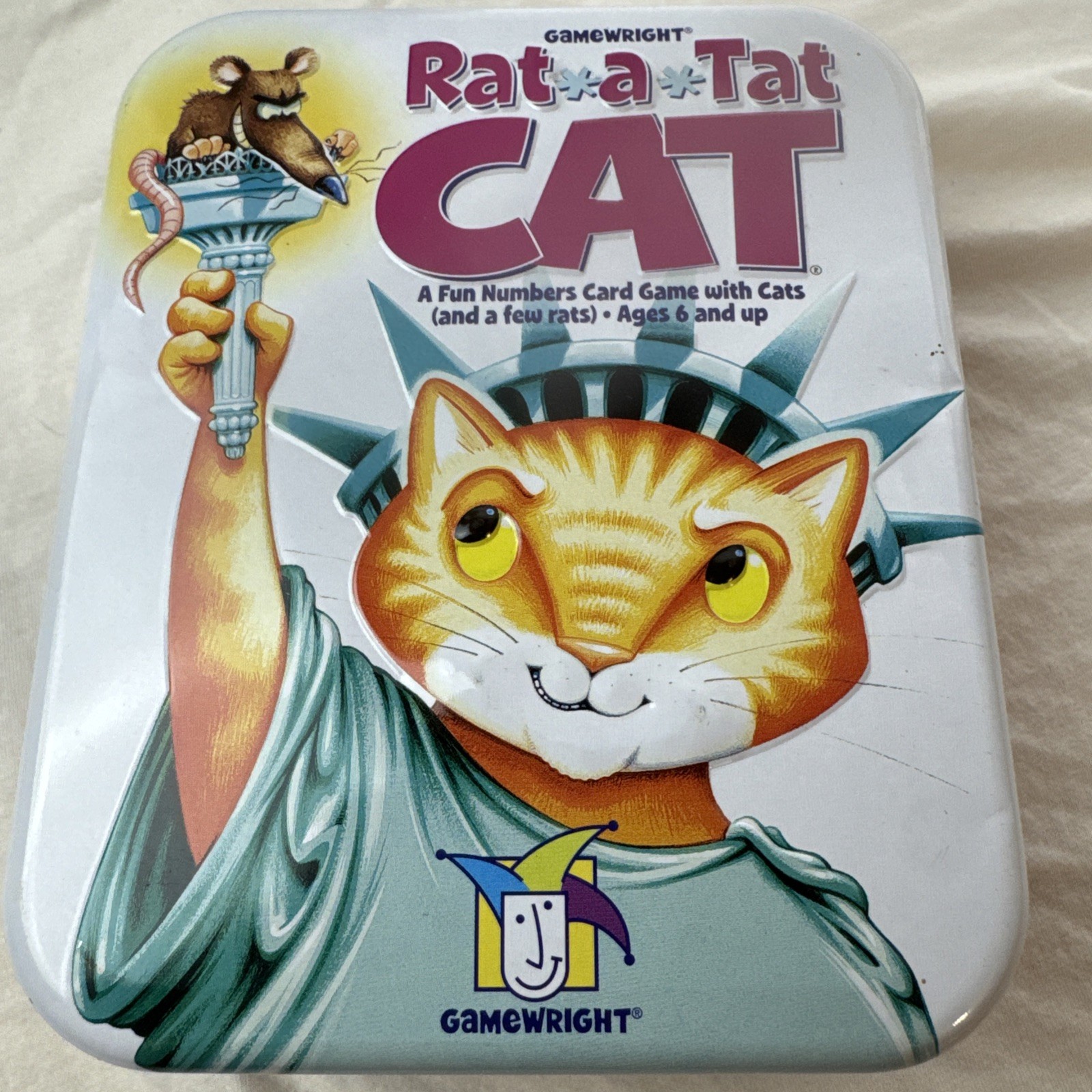 RAT A TAT CAT Kids Card Game COMPLETE 10th anniversary metal tin collector's
