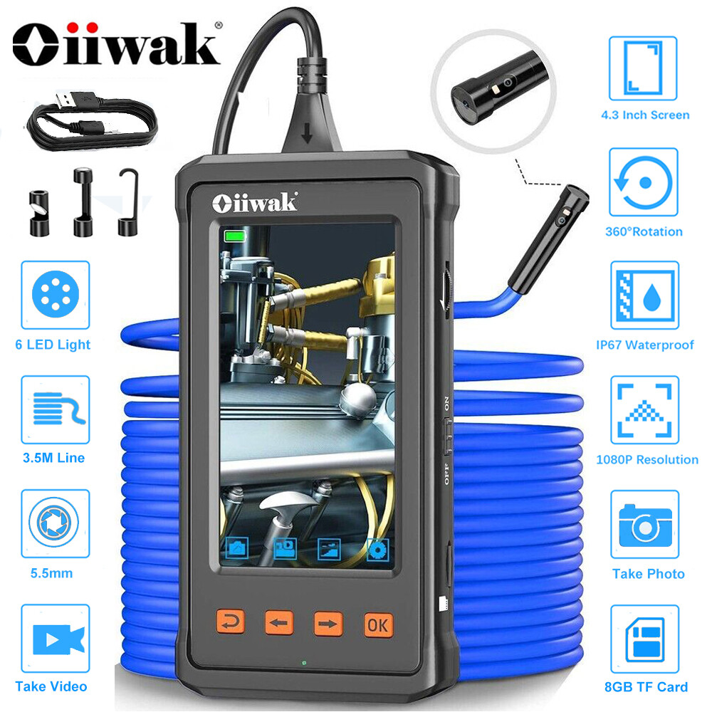 Oiiwak 11FT 5.5mm Industrial Endoscope 1080PHD Borescope Inspection Snake Camera