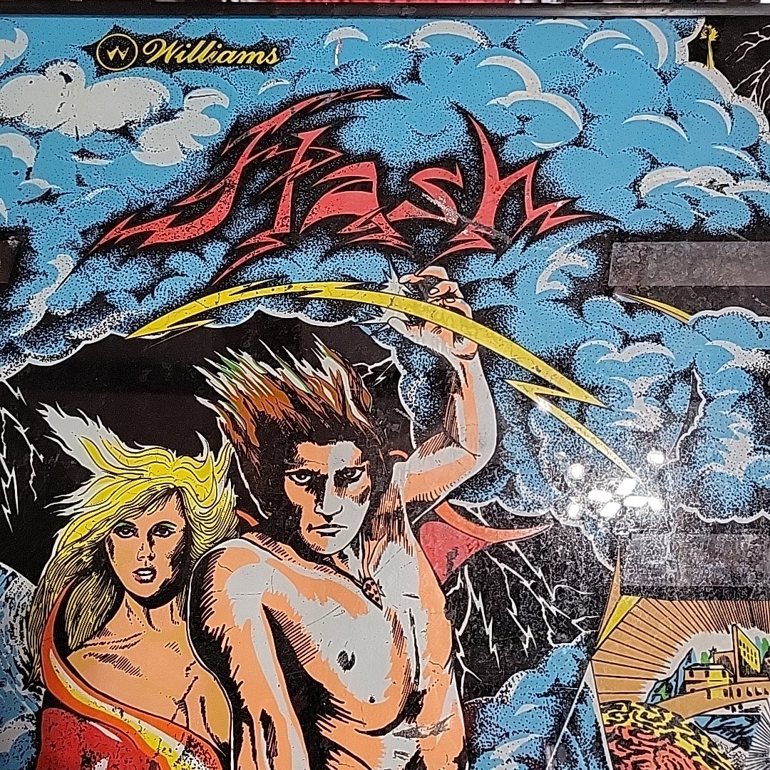Williams Flash Pinball Machine Game Backglass ORIGINAL