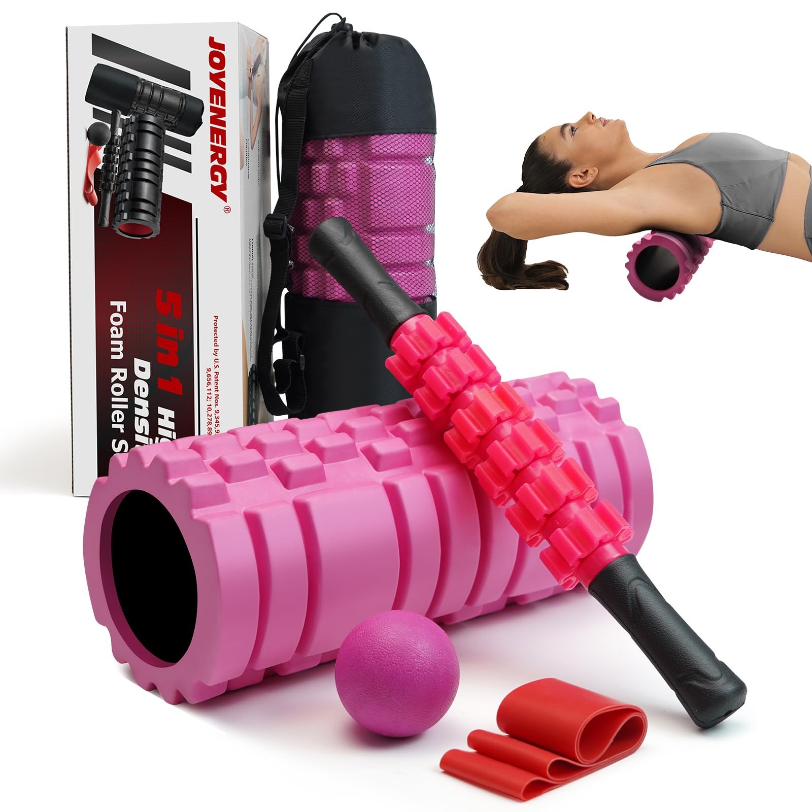 5 in 1 Foam Roller Set High Density Patented Foam Roller for Exercise