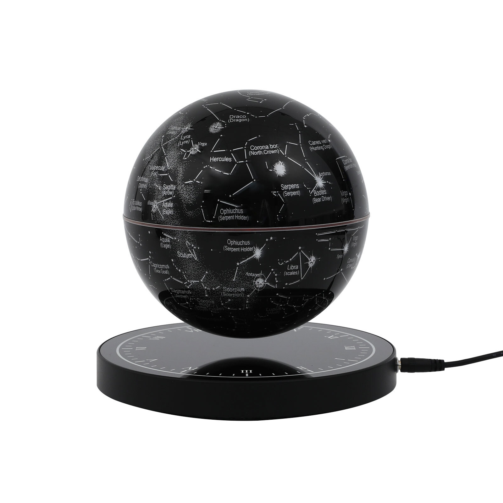 Illuminated Magnetic Levitating Globe w LED Floating Globe Auto-Rotating Globe