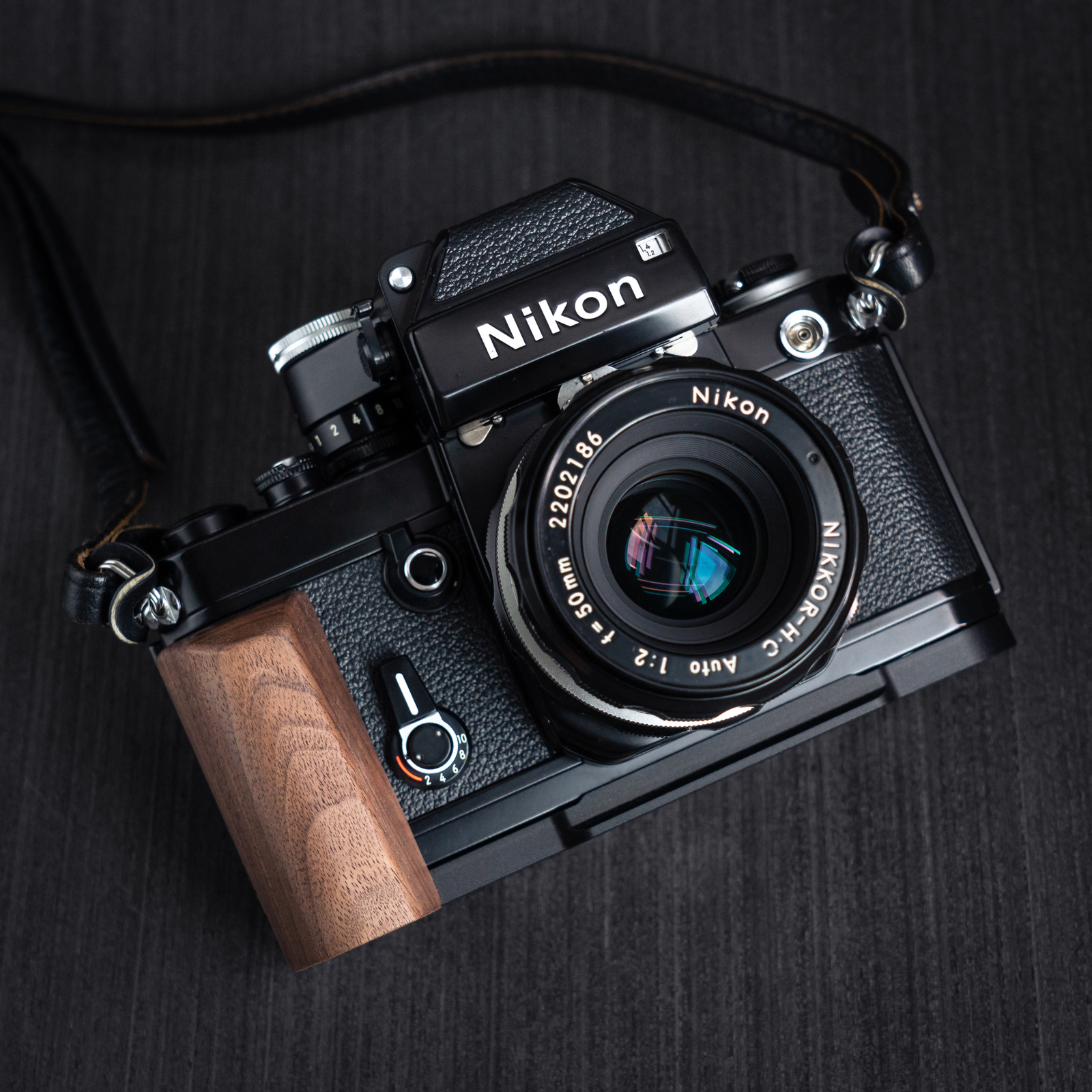 Wood Camera Hand Grip Handle F Nikon F2 F2A F2AS Camera Aluminum Alloy Baseplate
