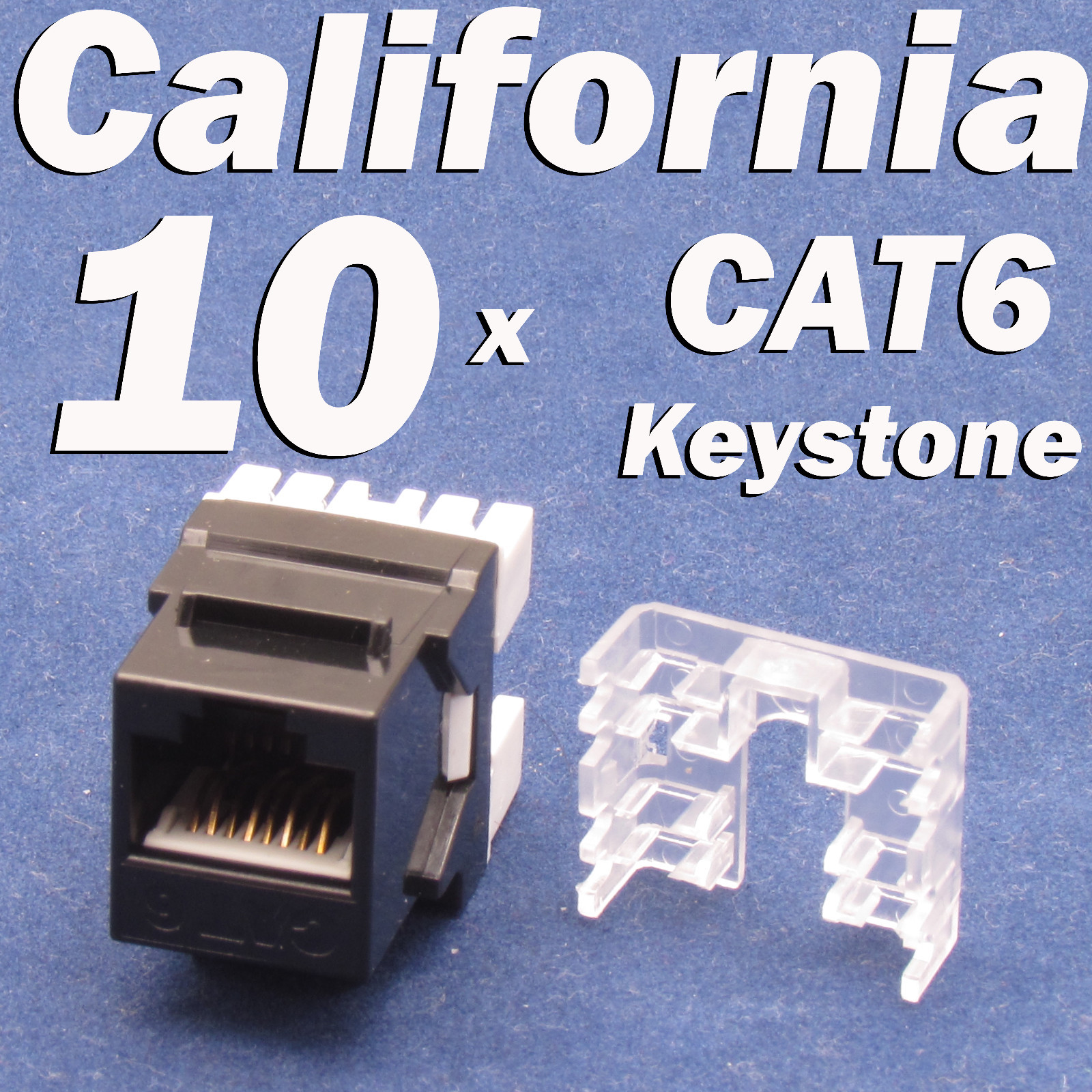 10 X Pcs lot Keystone Jack CAT6 Network Ethernet 110 Punch Down 8P8C RJ45 Black