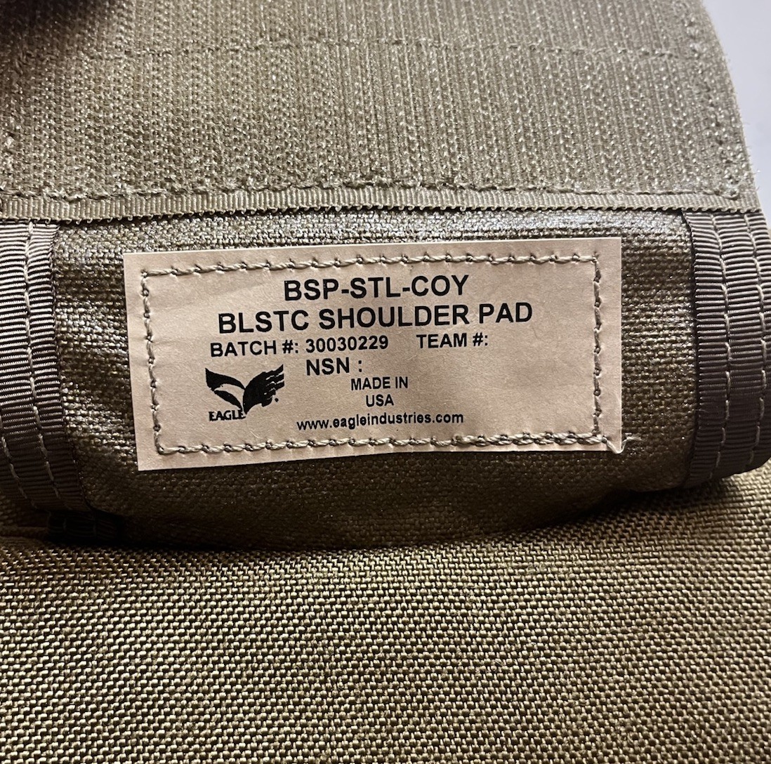 Eagle Industries Coyote BLSTC Shoulder Pad Protector BSP-STL-COY w/ Insert