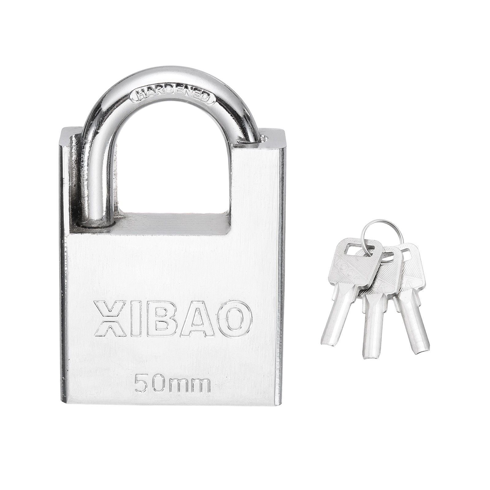 High Security Steel Shrouded Padlock with 3 Key, Silver (1-7/8 Inch)